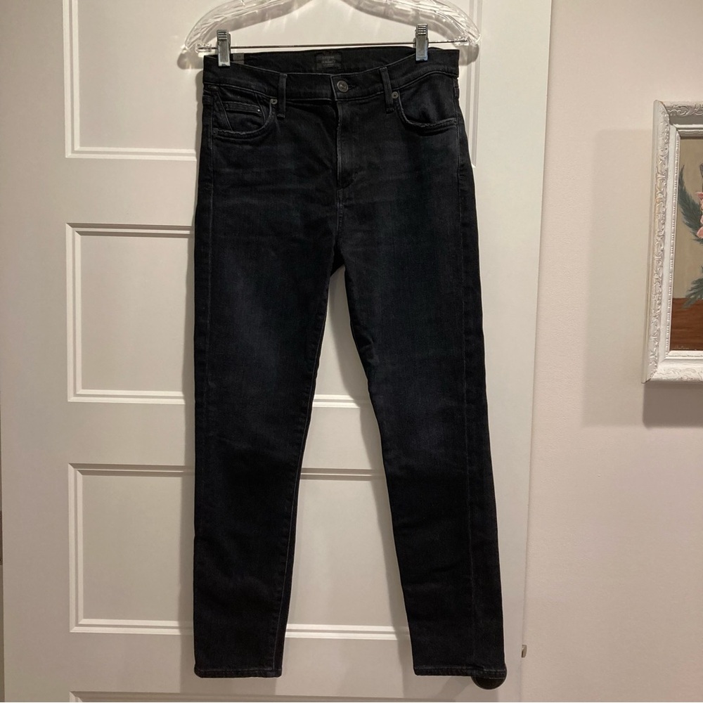 Citizens Of Humanity Rocket Crop Midrise Skinny Dark Wash Jeans